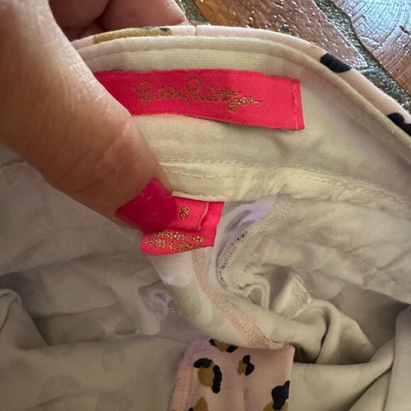 Lilly Pulitzer pink leopard scalloped knit shorts - Picture 7 of 8